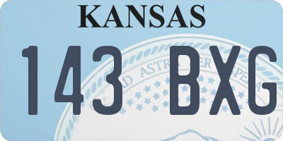 KS license plate 143BXG