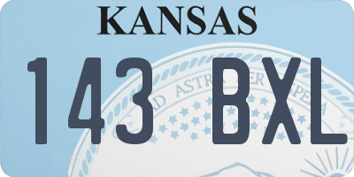 KS license plate 143BXL