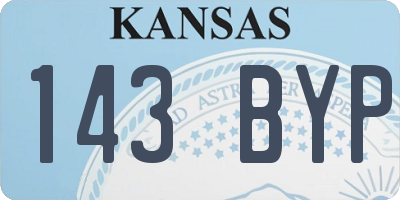 KS license plate 143BYP