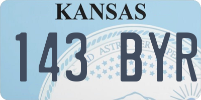 KS license plate 143BYR