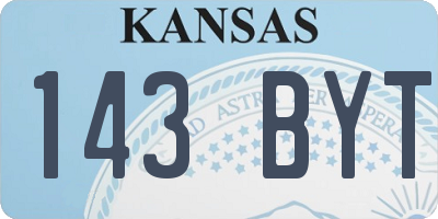 KS license plate 143BYT