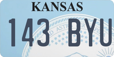 KS license plate 143BYU
