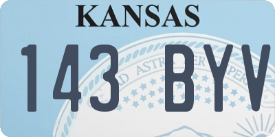KS license plate 143BYV