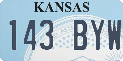 KS license plate 143BYW