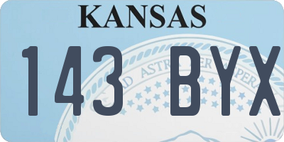 KS license plate 143BYX