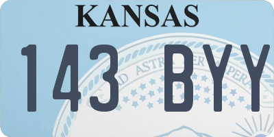 KS license plate 143BYY