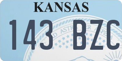 KS license plate 143BZC