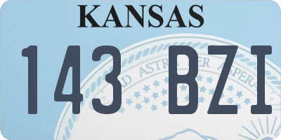 KS license plate 143BZI