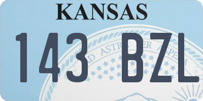 KS license plate 143BZL
