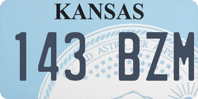 KS license plate 143BZM