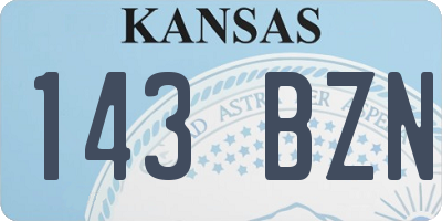 KS license plate 143BZN