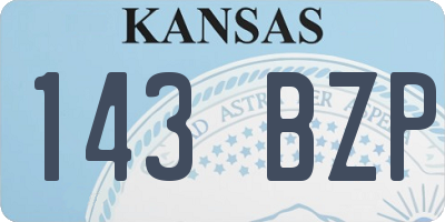 KS license plate 143BZP