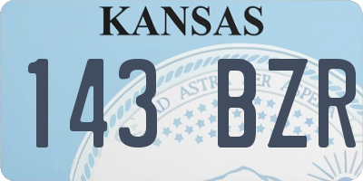 KS license plate 143BZR