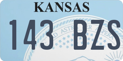 KS license plate 143BZS