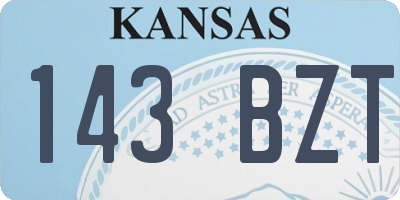 KS license plate 143BZT