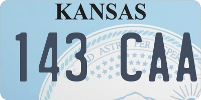 KS license plate 143CAA
