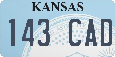 KS license plate 143CAD