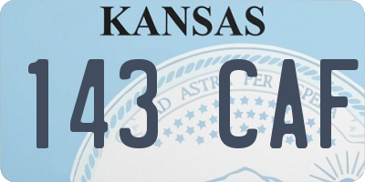 KS license plate 143CAF