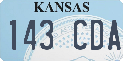 KS license plate 143CDA