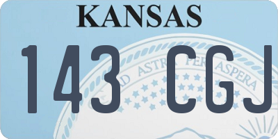 KS license plate 143CGJ