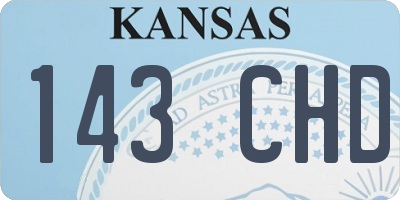 KS license plate 143CHD