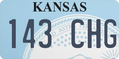 KS license plate 143CHG