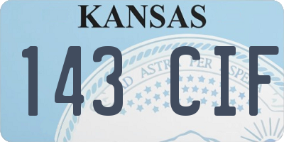 KS license plate 143CIF