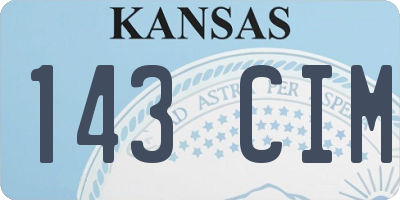 KS license plate 143CIM