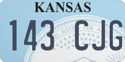KS license plate 143CJG