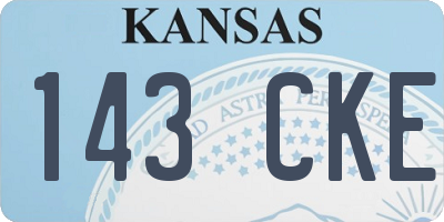 KS license plate 143CKE