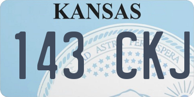 KS license plate 143CKJ
