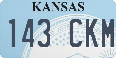 KS license plate 143CKM