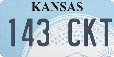KS license plate 143CKT