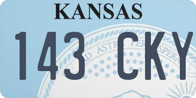 KS license plate 143CKY