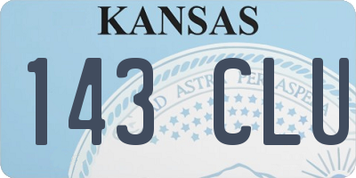 KS license plate 143CLU