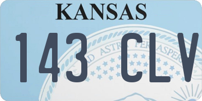 KS license plate 143CLV