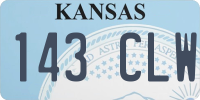 KS license plate 143CLW