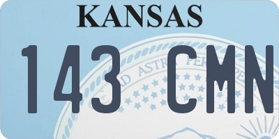 KS license plate 143CMN
