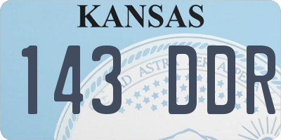KS license plate 143DDR