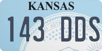 KS license plate 143DDS