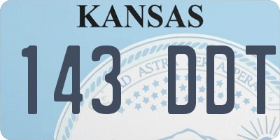 KS license plate 143DDT