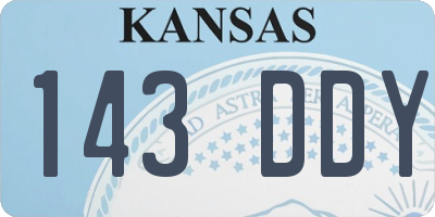 KS license plate 143DDY