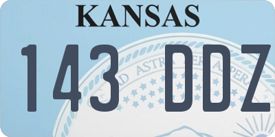 KS license plate 143DDZ