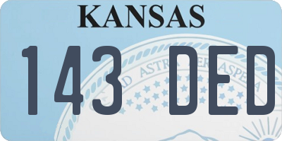 KS license plate 143DED