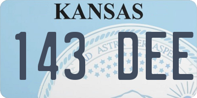 KS license plate 143DEE