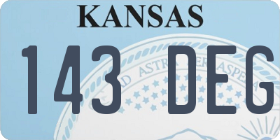 KS license plate 143DEG