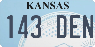 KS license plate 143DEN