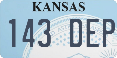 KS license plate 143DEP