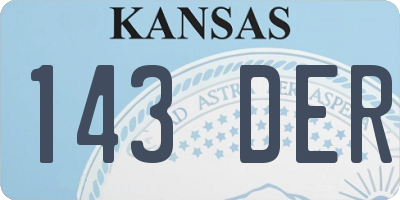 KS license plate 143DER