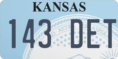 KS license plate 143DET